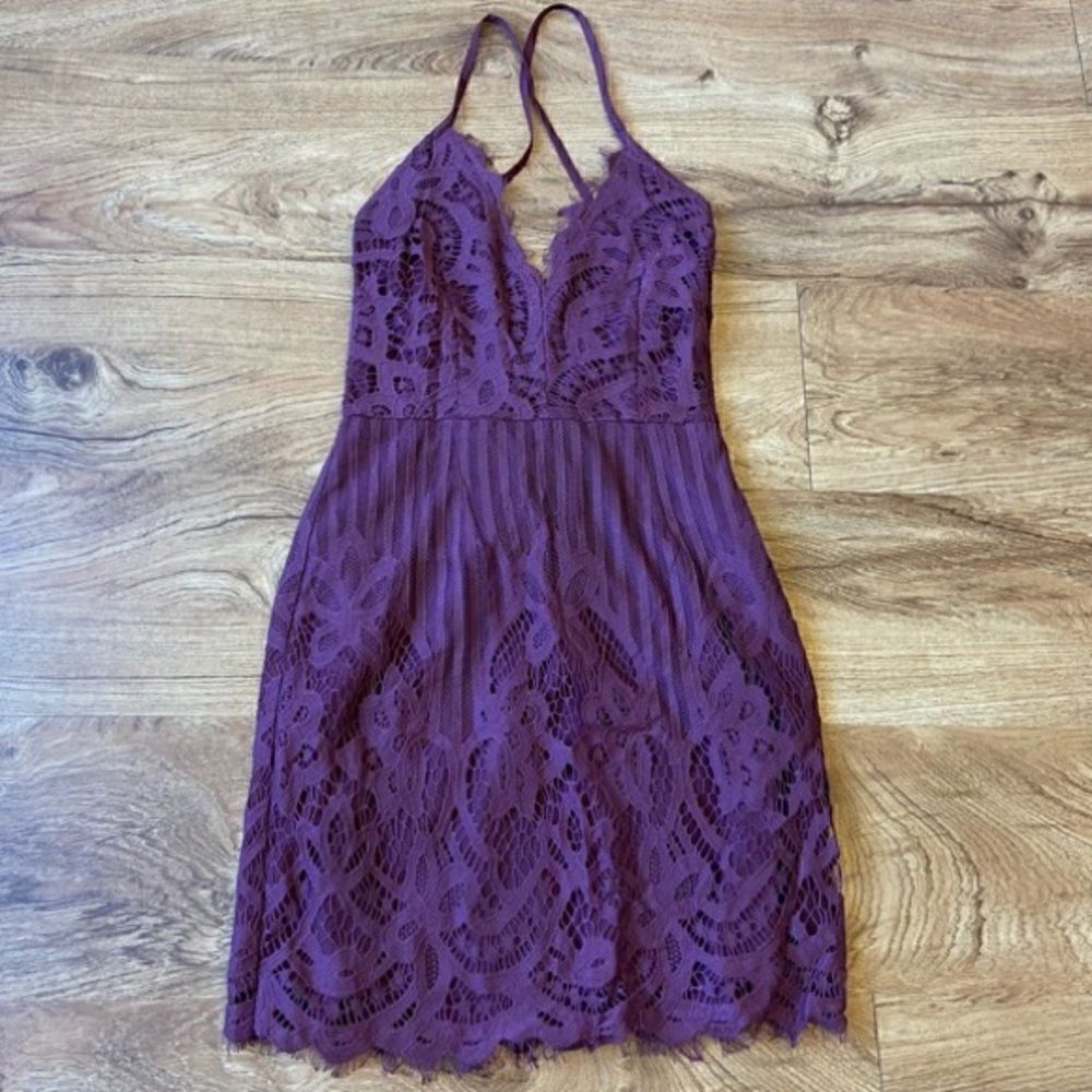 TOBI deep maroon/purple spaghetti strap dress